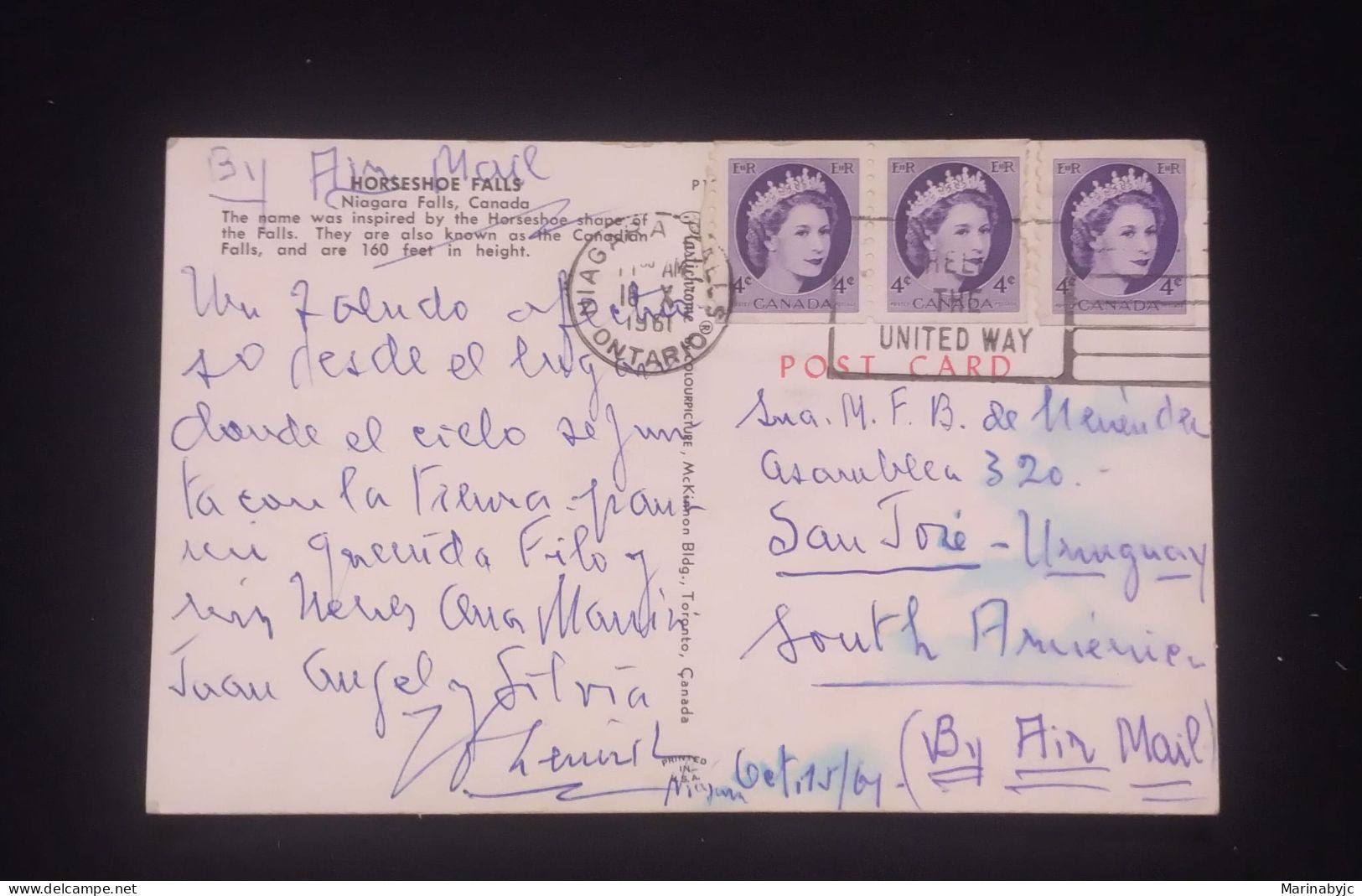 C) 1967. CANADA, AIR MAIL, SENT TO MONTEVIDEO URUGUAY. MULTIPLE STAMPS - Uruguay
