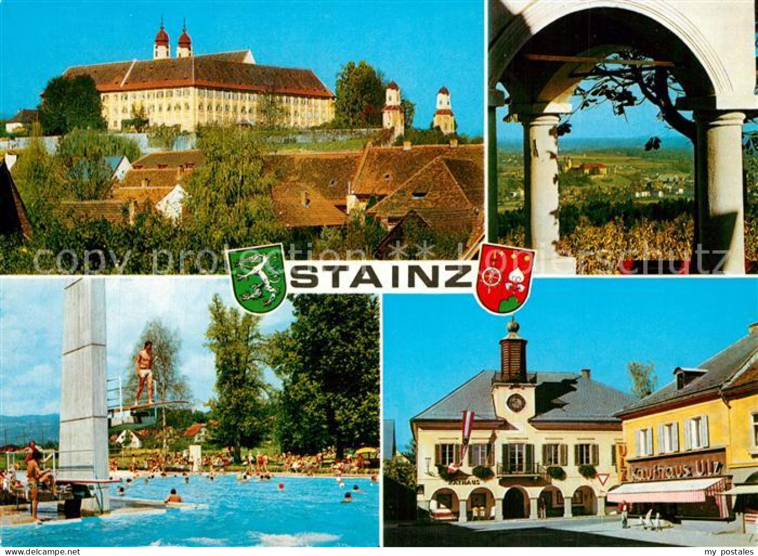 73598376 Stainz Ortsansicht Mit Schloss Rathaus Kaufhaus Freibad Sommerfrische S - Autres & Non Classés