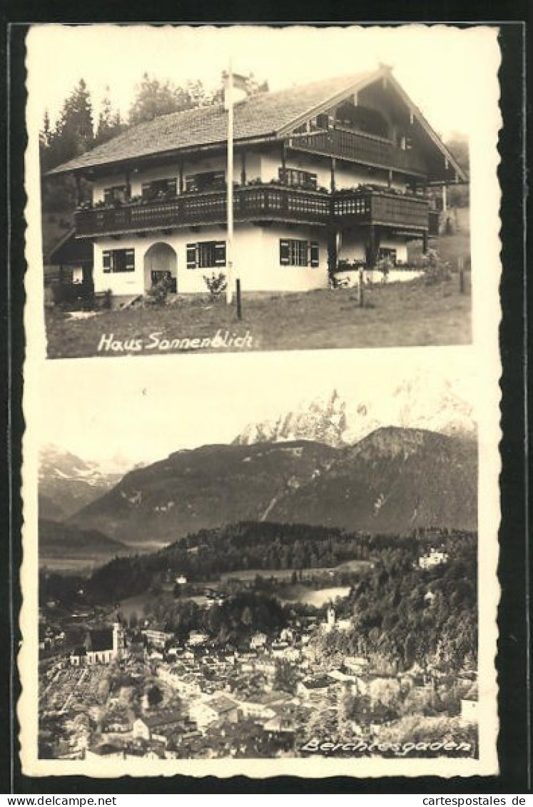 AK Berchtesgaden, Hotel Haus Sonnenblick, Ortsansicht Aus Der Vogelschau  - Berchtesgaden