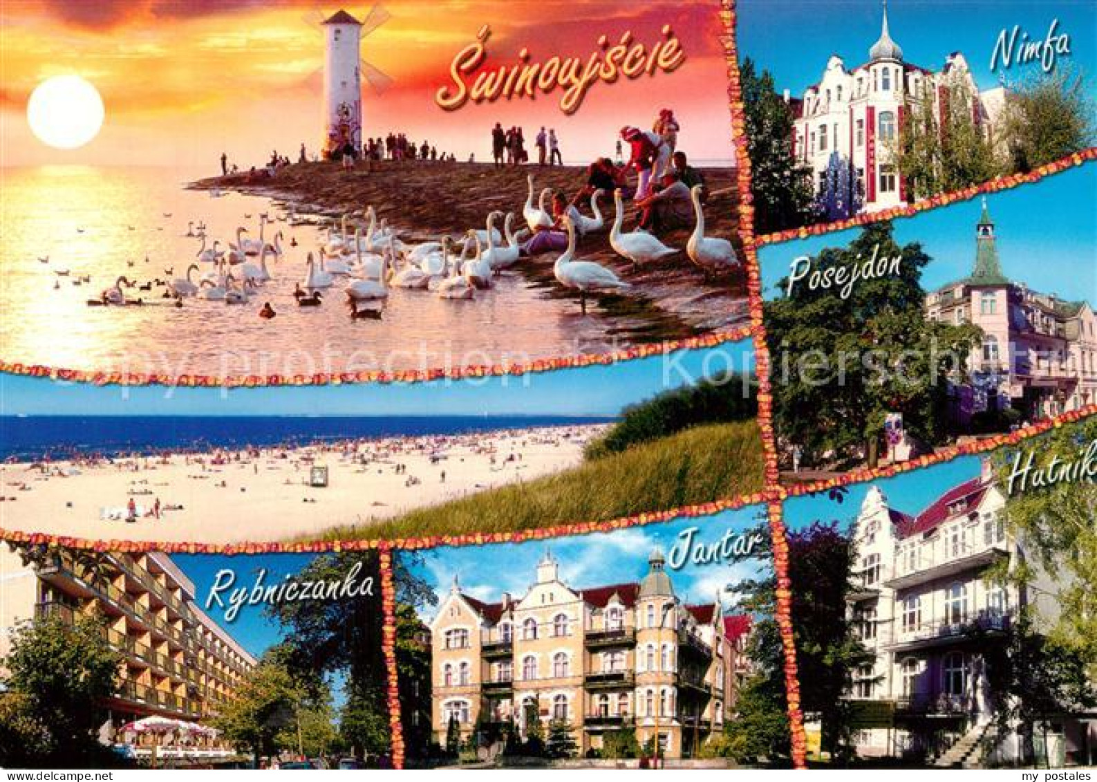 73597766 Swinoujscie Swinemuende Strand Windmuehle Sonnenuntergang Hotels Swinou - Pologne