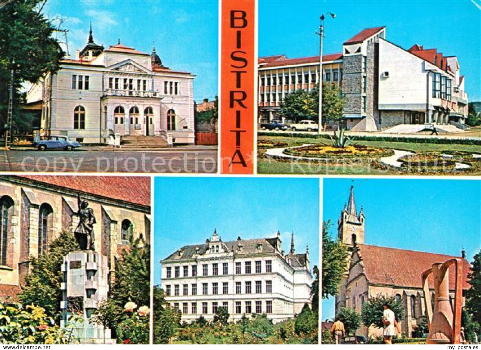 73597464 Bistrita Casa De Cultura Statuia Andrei Mureseanu Liceul Biserica Bistr - Roumanie