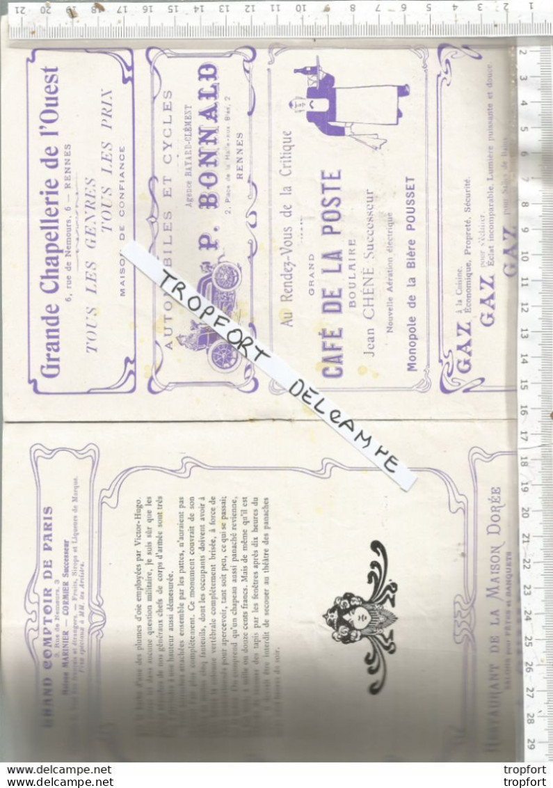 PG / Vintage // PROGRAMME THEATRE RENNES 1907  Vivacités Du Capitaine TIC  Langlais Tel Qu'on Le Parle - Programme