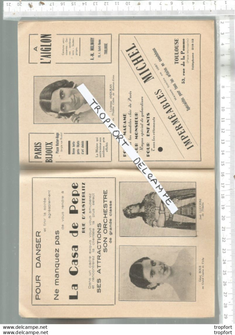 PG / Vintage // PROGRAMME THEATRE CAPITOLE TOULOUSE  La Chauve Souris  Publicité RENAULT 1938 Voiture - Programme