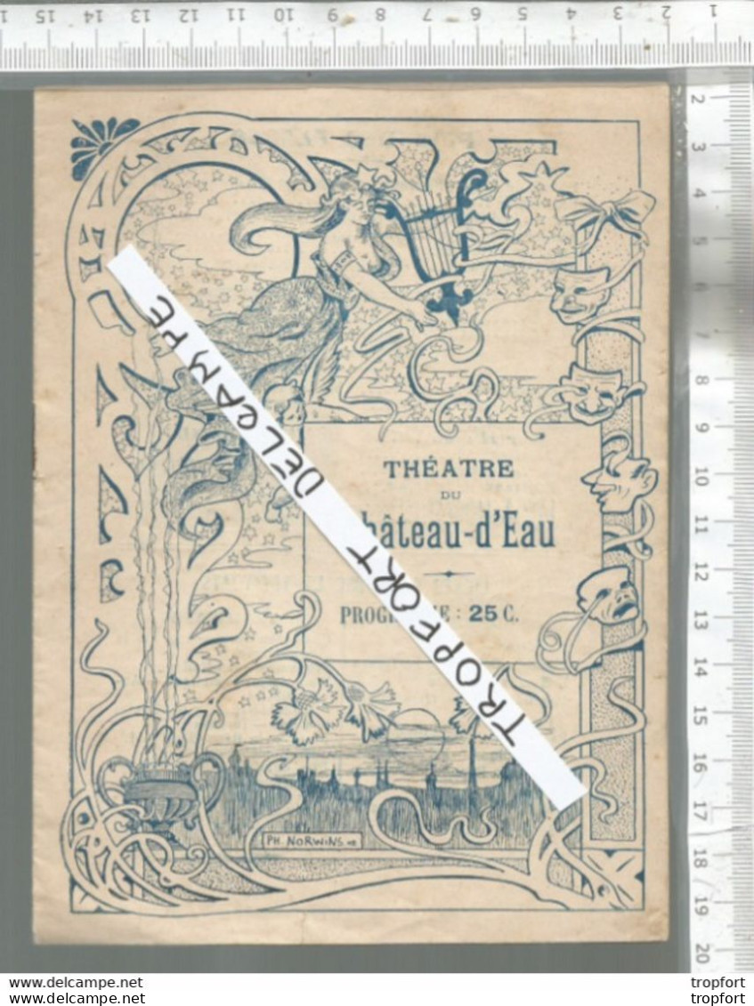 PG / Vintage // Programme Ancien THEATRE CHATEAU D'EAU 1902  NAPOLEON  Art Nouveau - Programma's