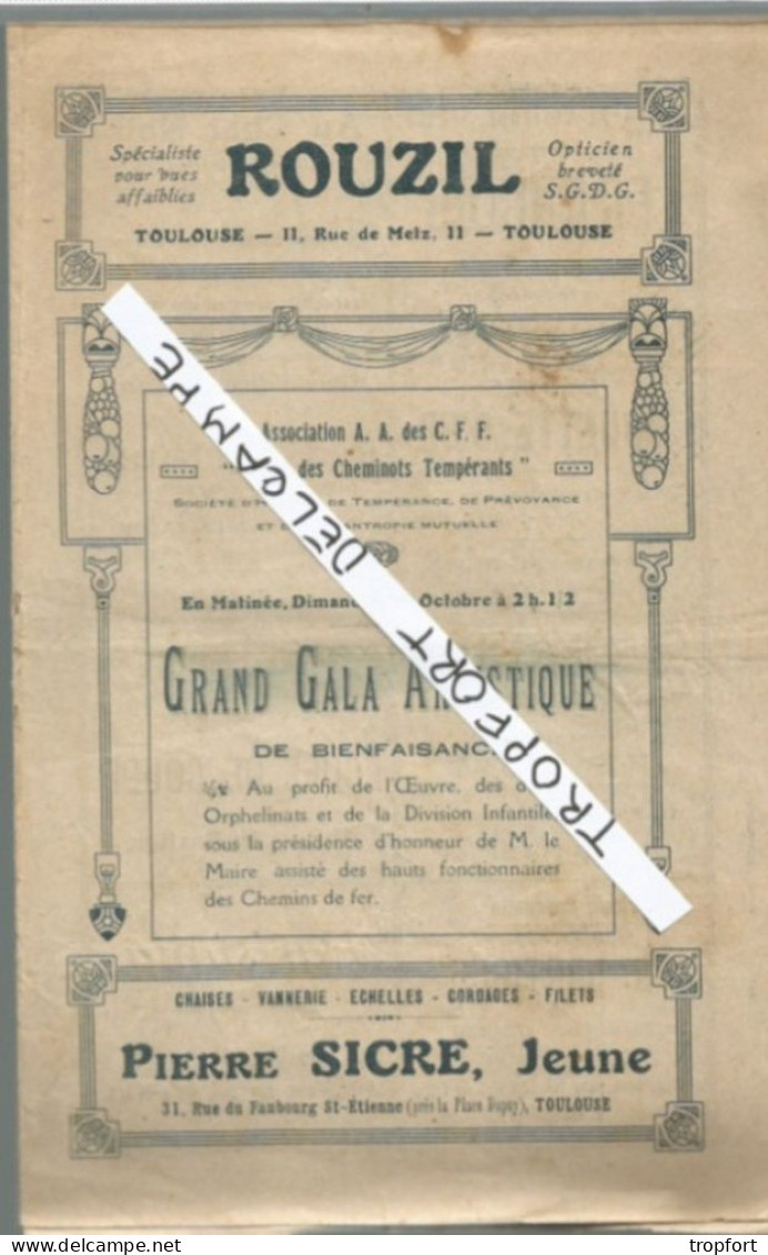 PG / Vintage // PROGRAMME Ancien  GALA ARTISTIQUE TOULOUSE  CHEMINOTS // Théâtre Music Hall - Programma's