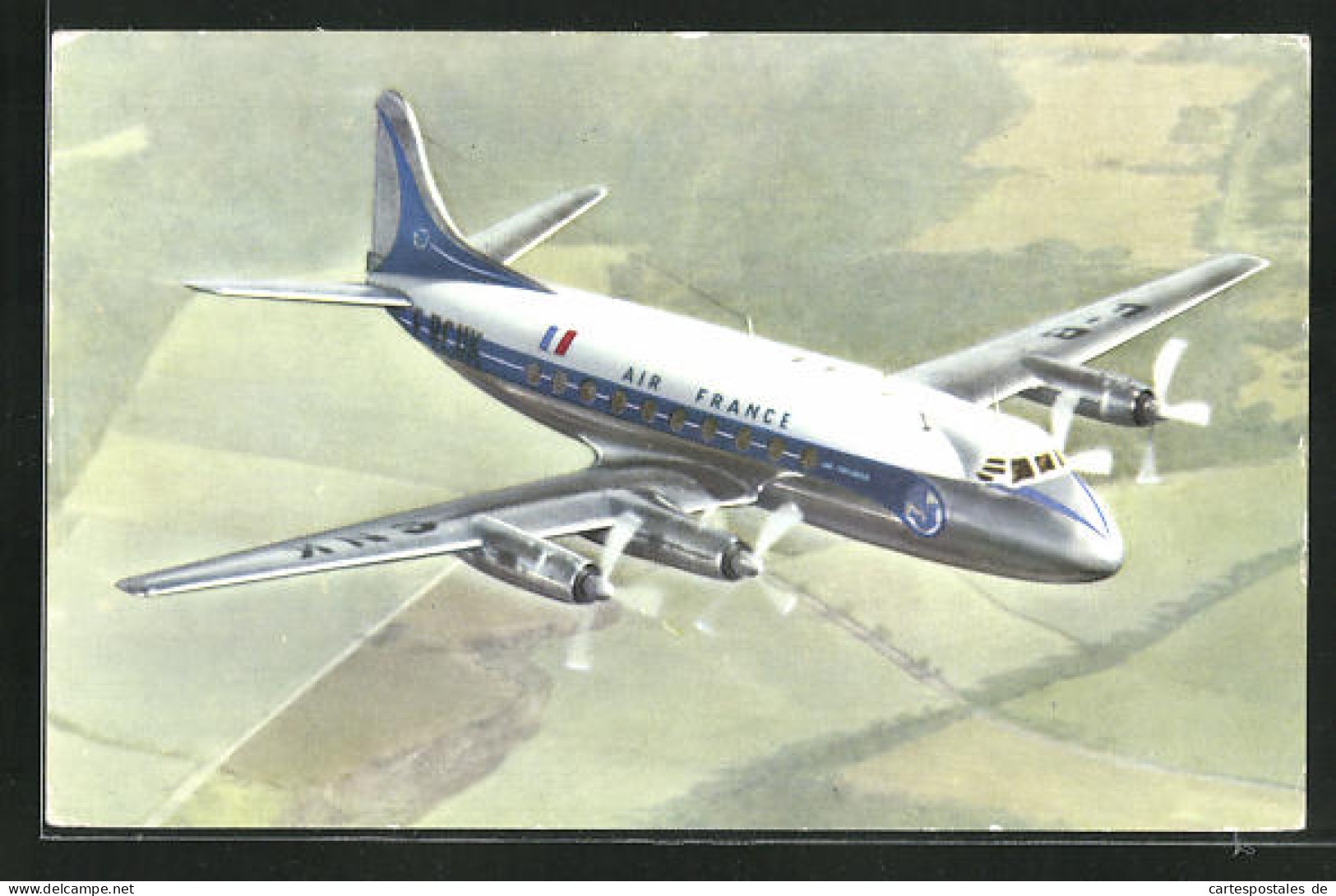 AK Passagier-Flugzeug Vickers Viscount Der Air France  - 1946-....: Ere Moderne