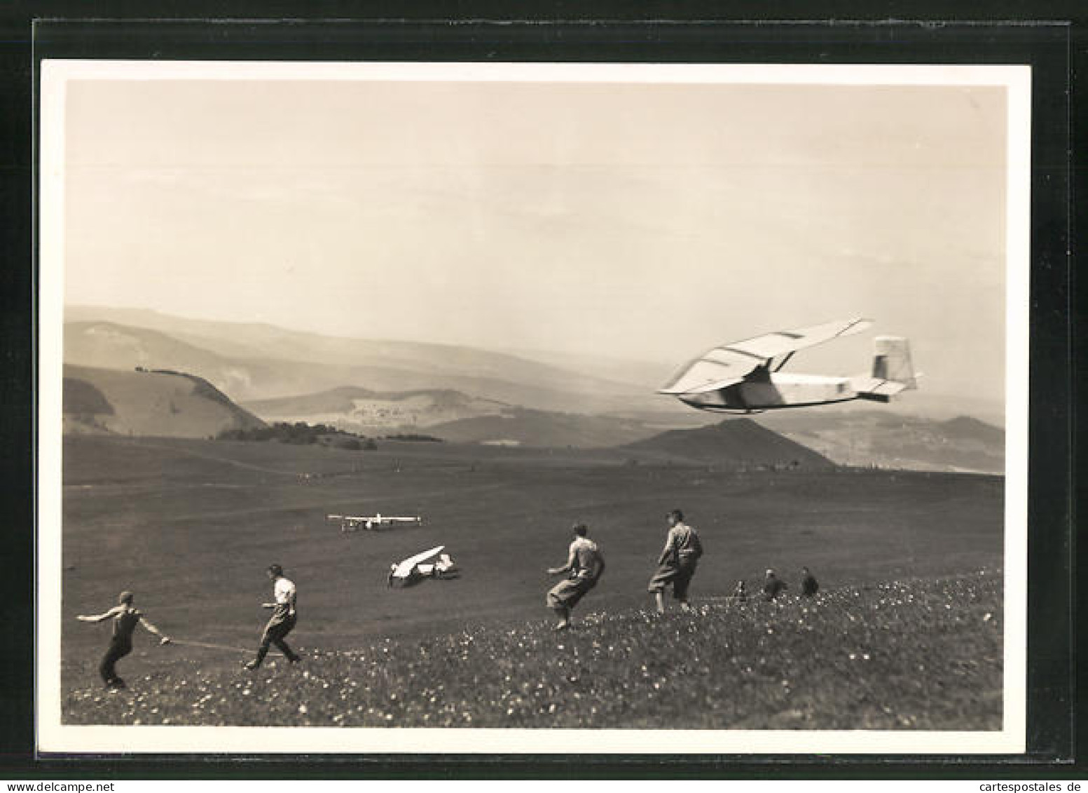 AK Segelflugzeug Beim Start Von Der Wasserkuppe  - Otros & Sin Clasificación