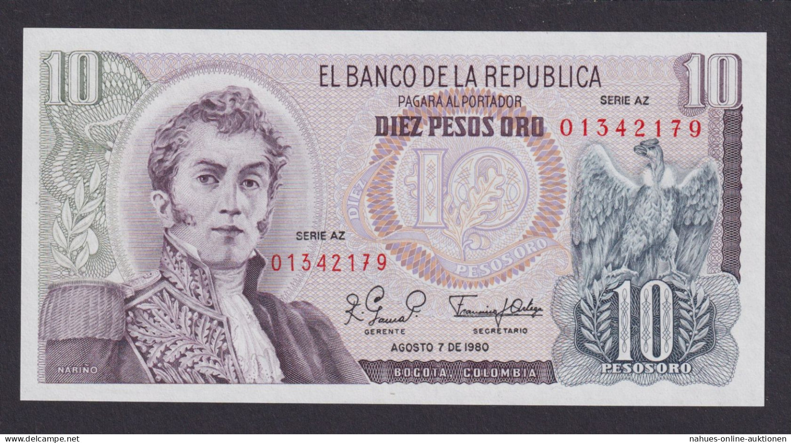 Banknoten Geldscheine Kolumbien 10 Pesos Kassenfrisch - Andere & Zonder Classificatie