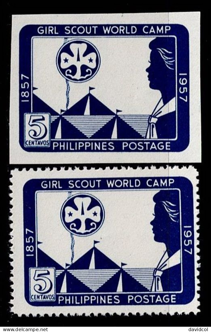 FIL-21- PHILIPPINES - 1957 - MNH -SCOUTS- GIRL SCOUTSWORLD CAMP. - Filipinas
