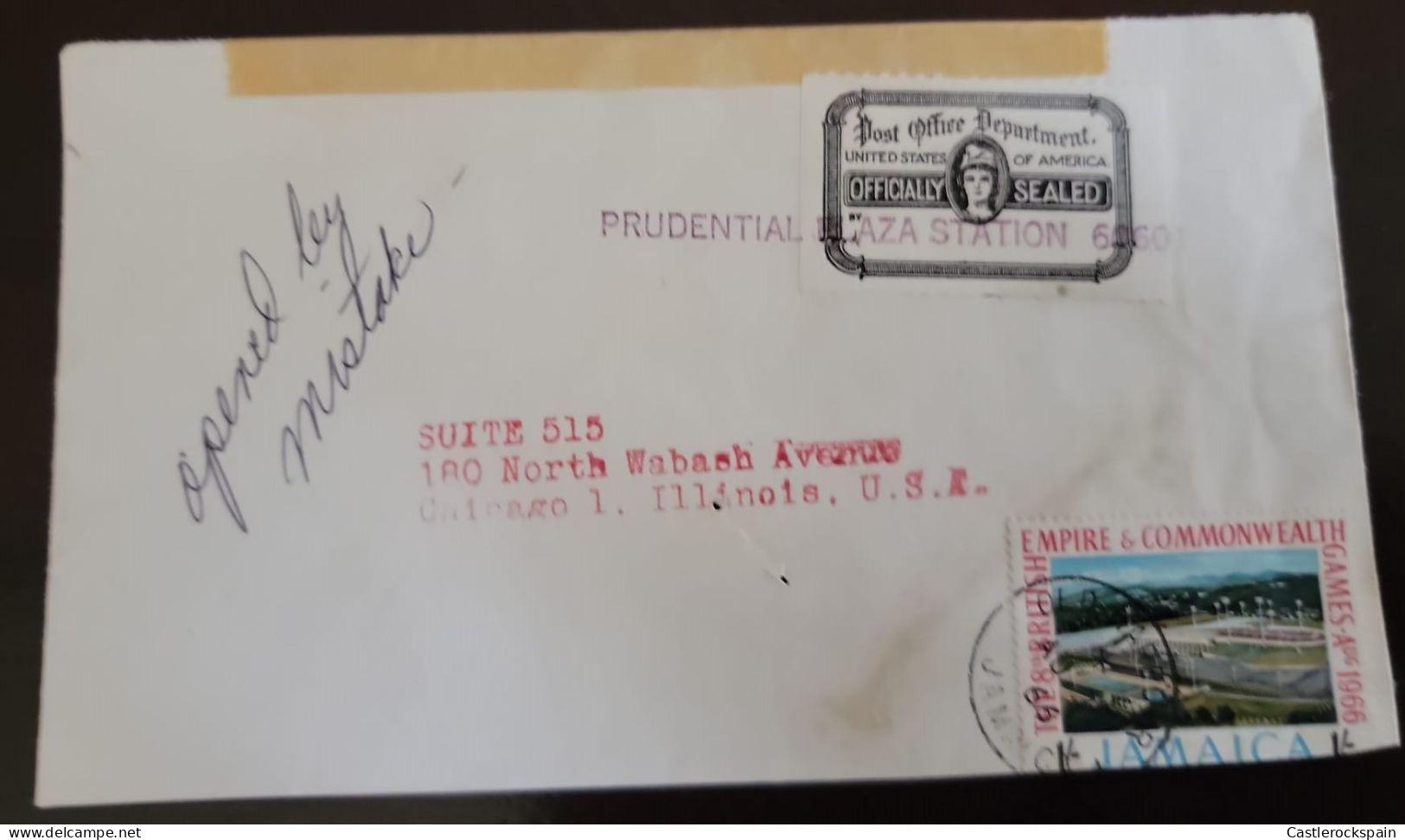 O) JAMAICA, BRITISH EMPIRE AND COMMONWEAKLTH GAMES, POST OFFICE DEPARTMENT UNITED STATES OF AMERICA OFFICIALLY SEALED, - Jamaique (1962-...)