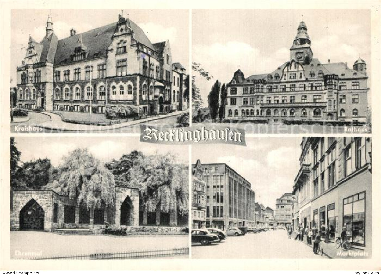 73596426 Recklinghausen Westfalen Kreishaus Rathaus Marktplatz Ehrenmal Reckling - Recklinghausen