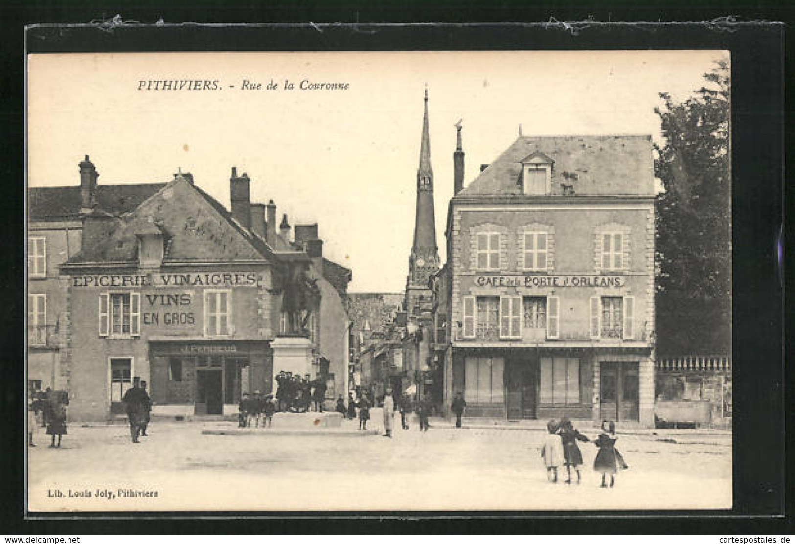 CPA Pithiviers, Cafe Et Epicerie En Rue De La Couronne  - Pithiviers