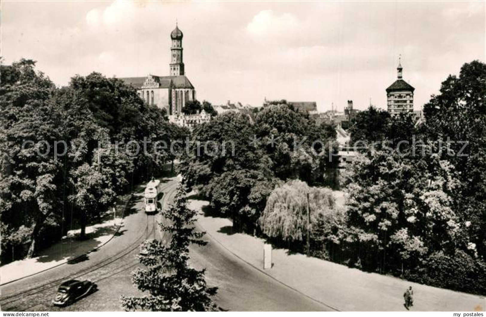 73595667 Augsburg Blick Auf St Ulrich Kirche Und Rotes Tor Augsburg - Augsburg