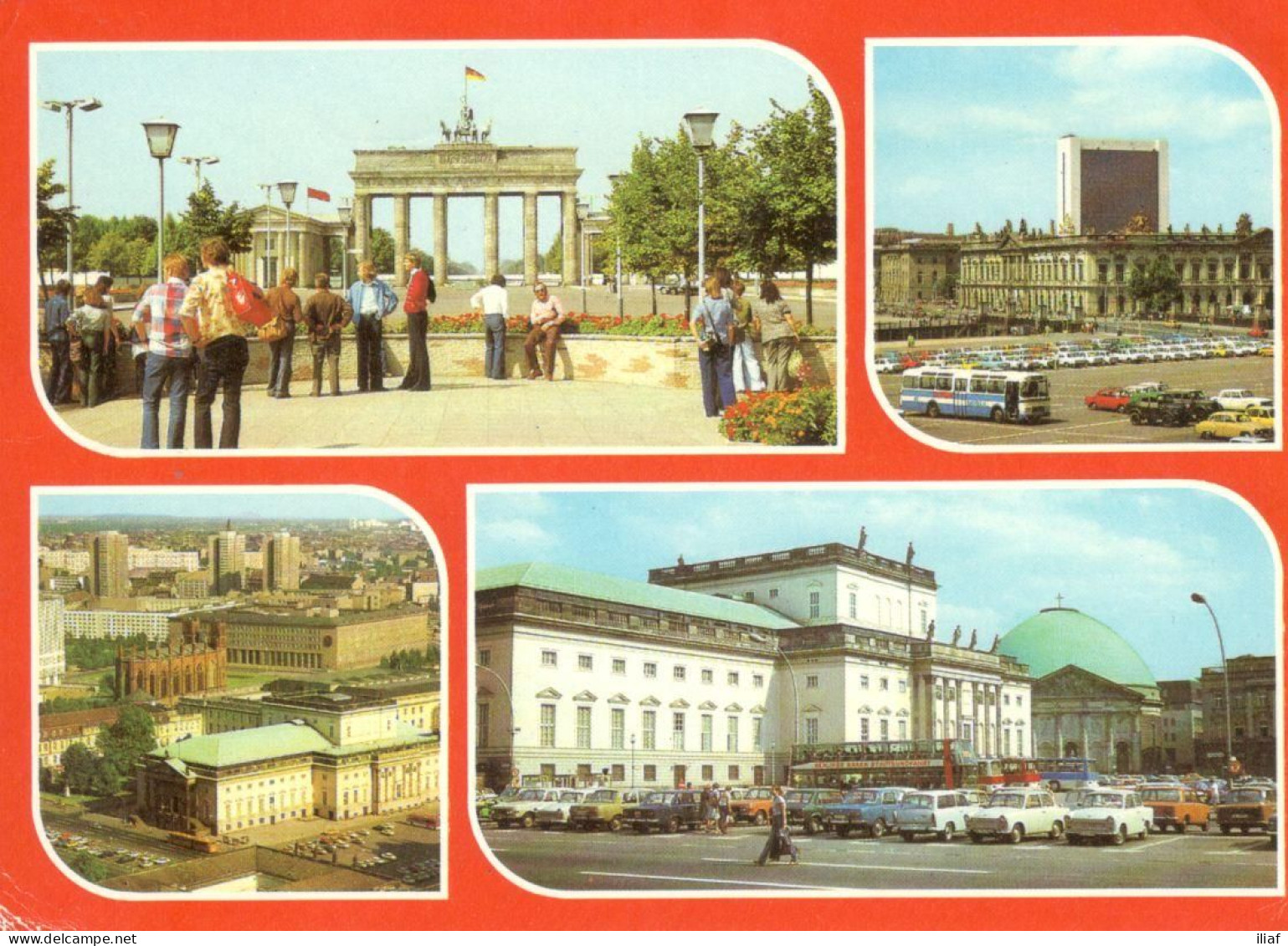 Germany Berlin – Hauptstadt Der DDR. Different Views. Illustrated View Posted Postcard - Porta Di Brandeburgo