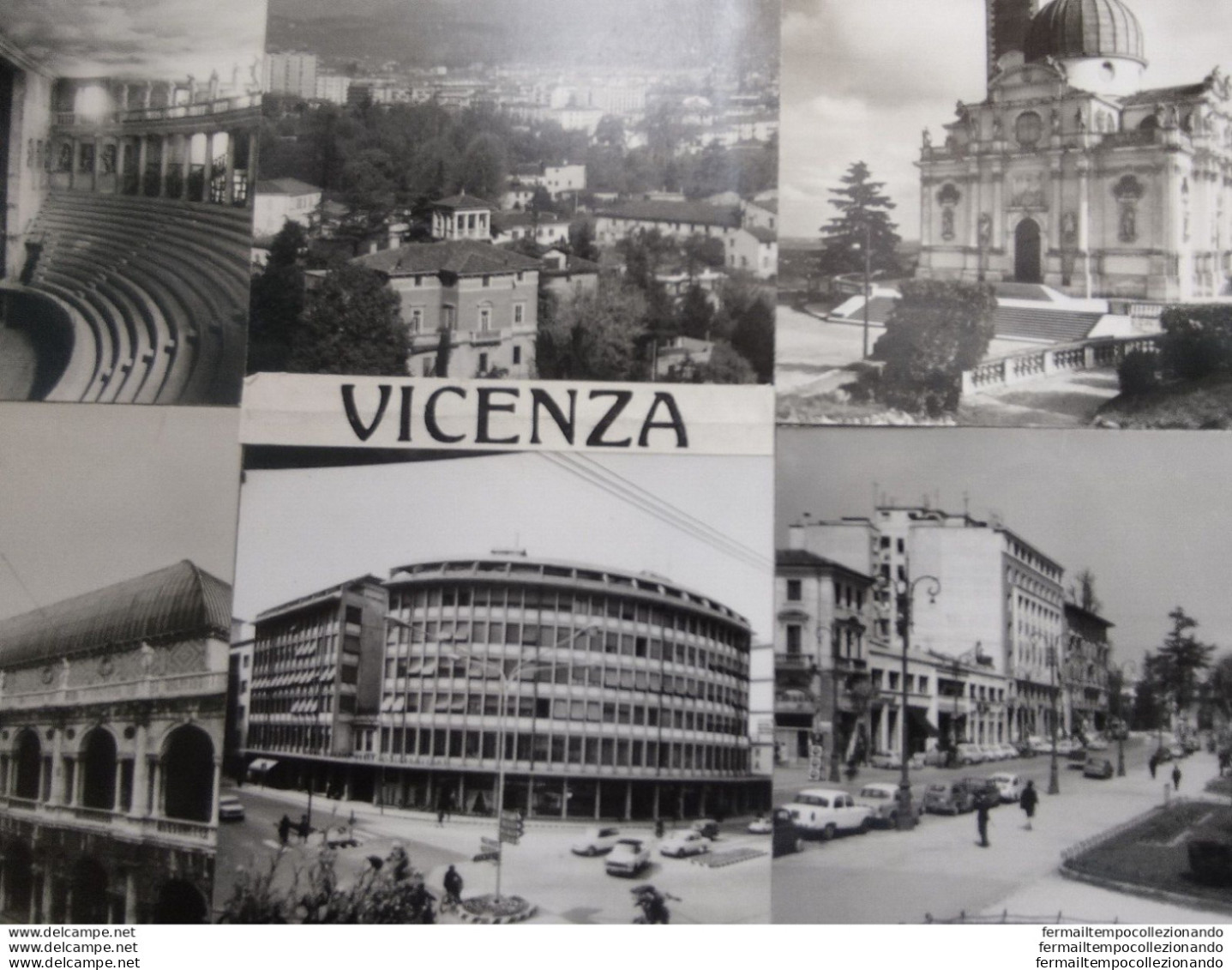 Bp4 Cartone Con Incollate 6 Bozze Foto Di Vicenza Citta' Veneto - Vicenza