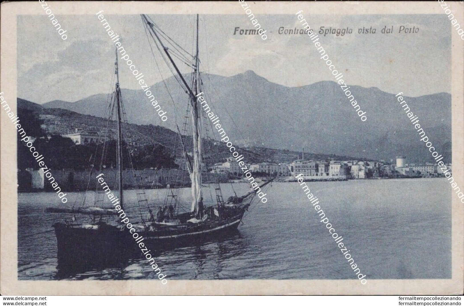 Af817 Cartolina Formia Contrada Spiaggia Vista Dal Porto Latina 1923 - Latina