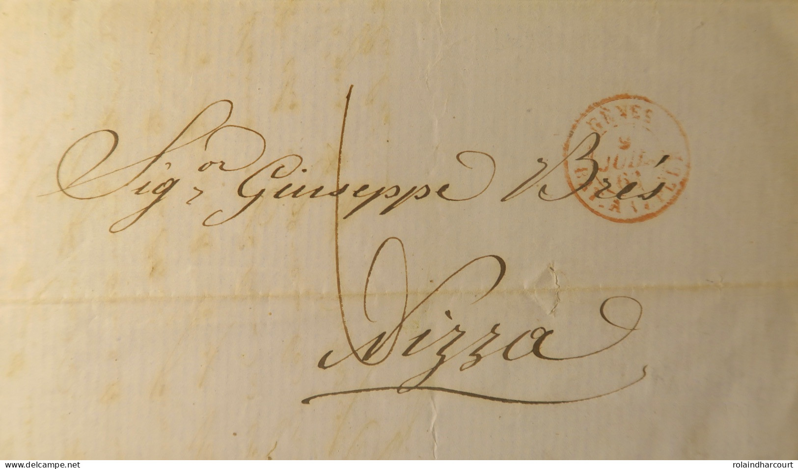 A539 - POSTE MARITIME - Lettre (LAC) GÊNES (9 JUILLET 1863) à NICE Par BATEAU à VAPEUR (LIGNE D'ITALIE) - Schiffspost