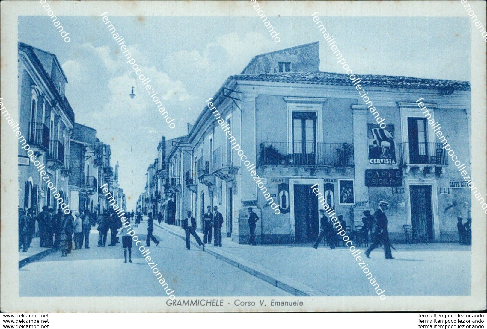Bt186 Cartolina Grammichele Corso Vittorio Emanuele Provincia Di Catania Sicilia - Catania