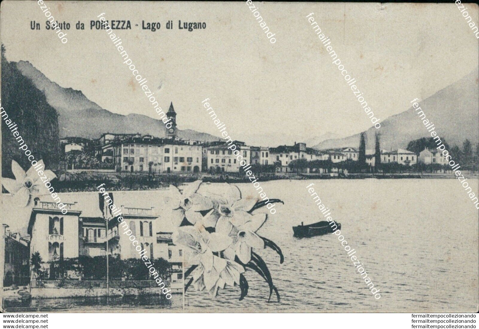 Bs401 Cartolina Un Saluto Da Porlezza Lago Di Lugano Provincia Di Como Lombardia - Como