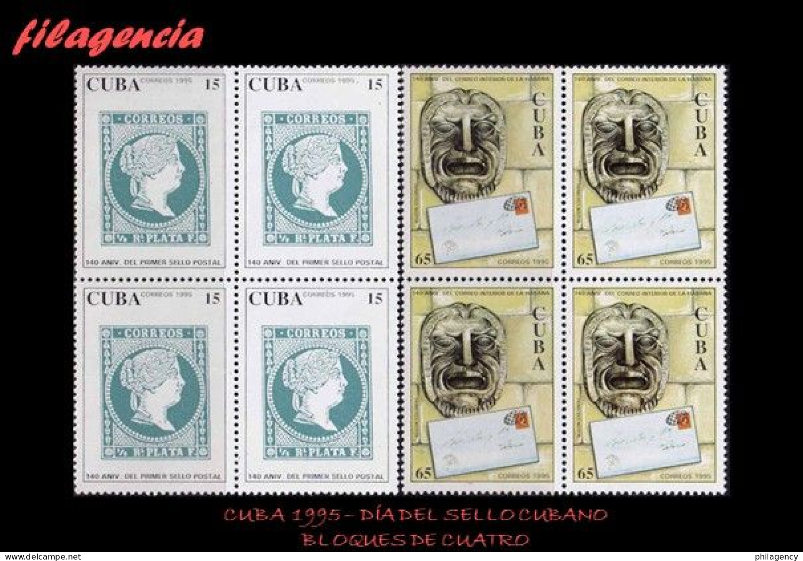 CUBA. BLOQUES DE CUATRO. 1995-05 DÍA DEL SELLO CUBANO - Unused Stamps