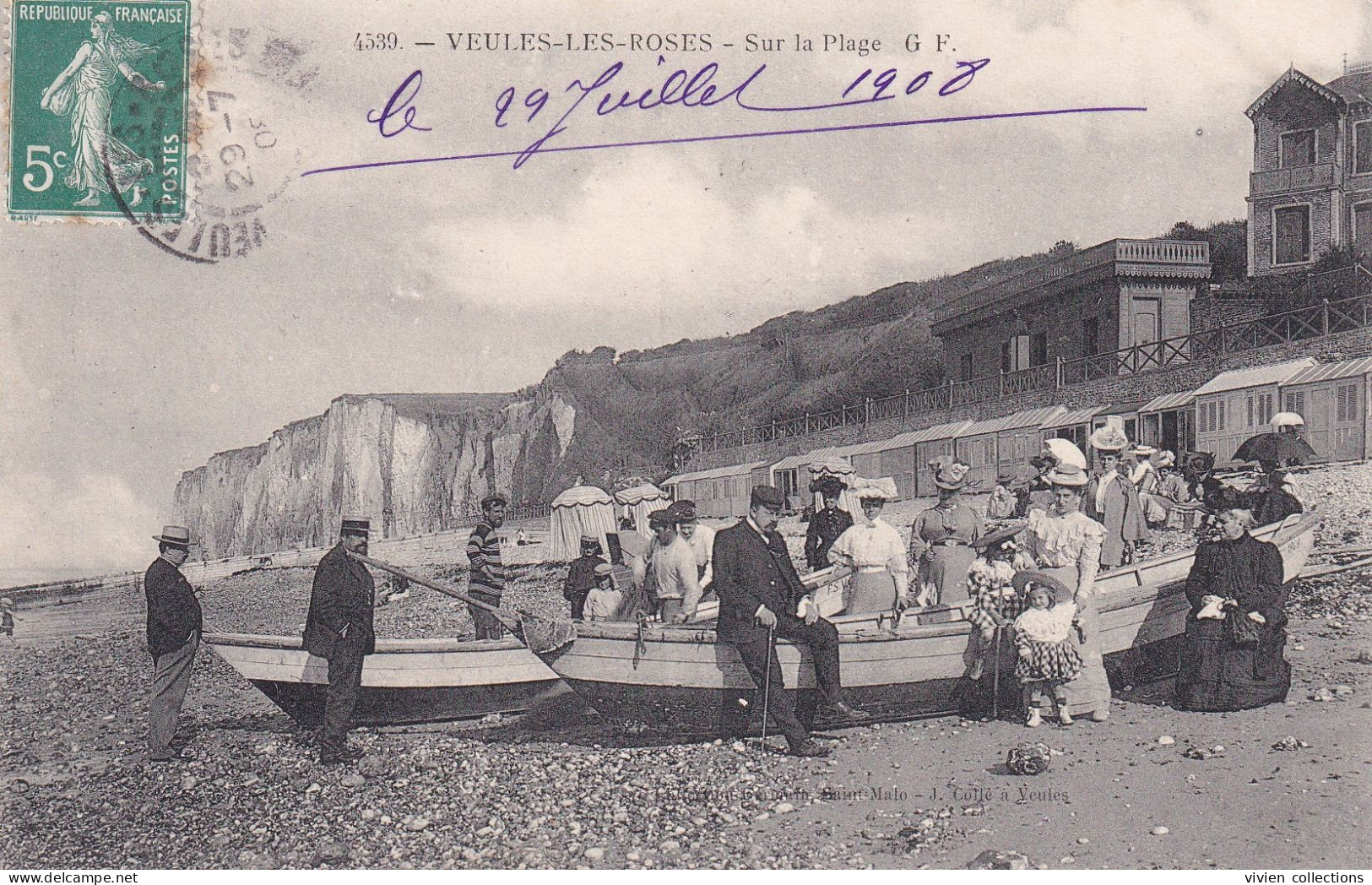 Veules Les Roses (76 Seine Maritime) Sur La Plage - Coiffes Mode - édit. G.. F. N° 4539 - Autres & Non Classés