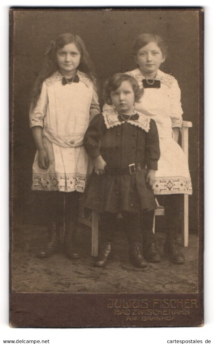 Fotografie Julius Fischer, Bad Zwischenahn, Portrait Drei Kleine Mädchen  - Anonymous Persons