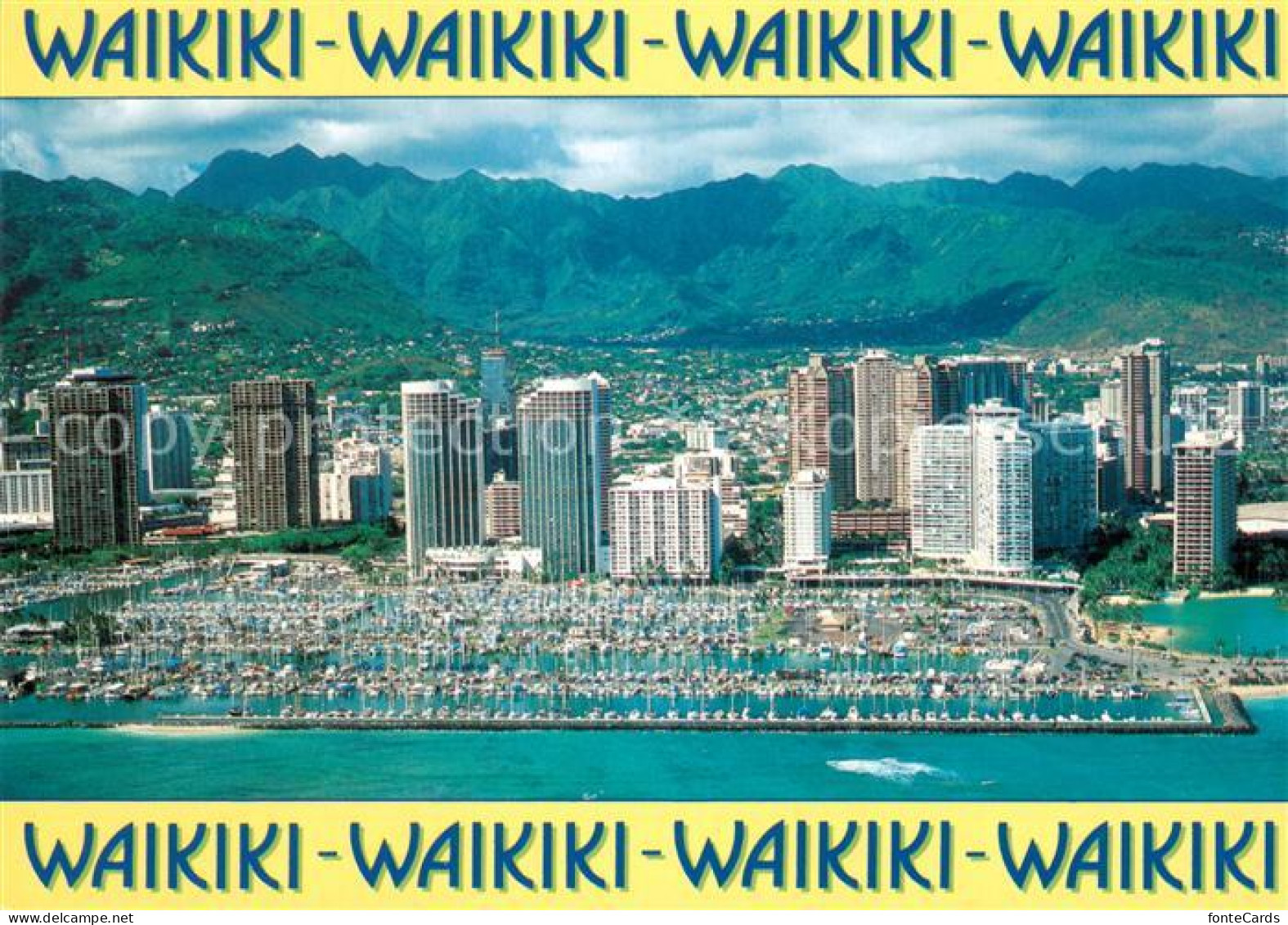 73705043 Waikiki Aerial View Of Ala Wai Yacht Harbor Waikiki Hotels And Apartmen - Andere & Zonder Classificatie