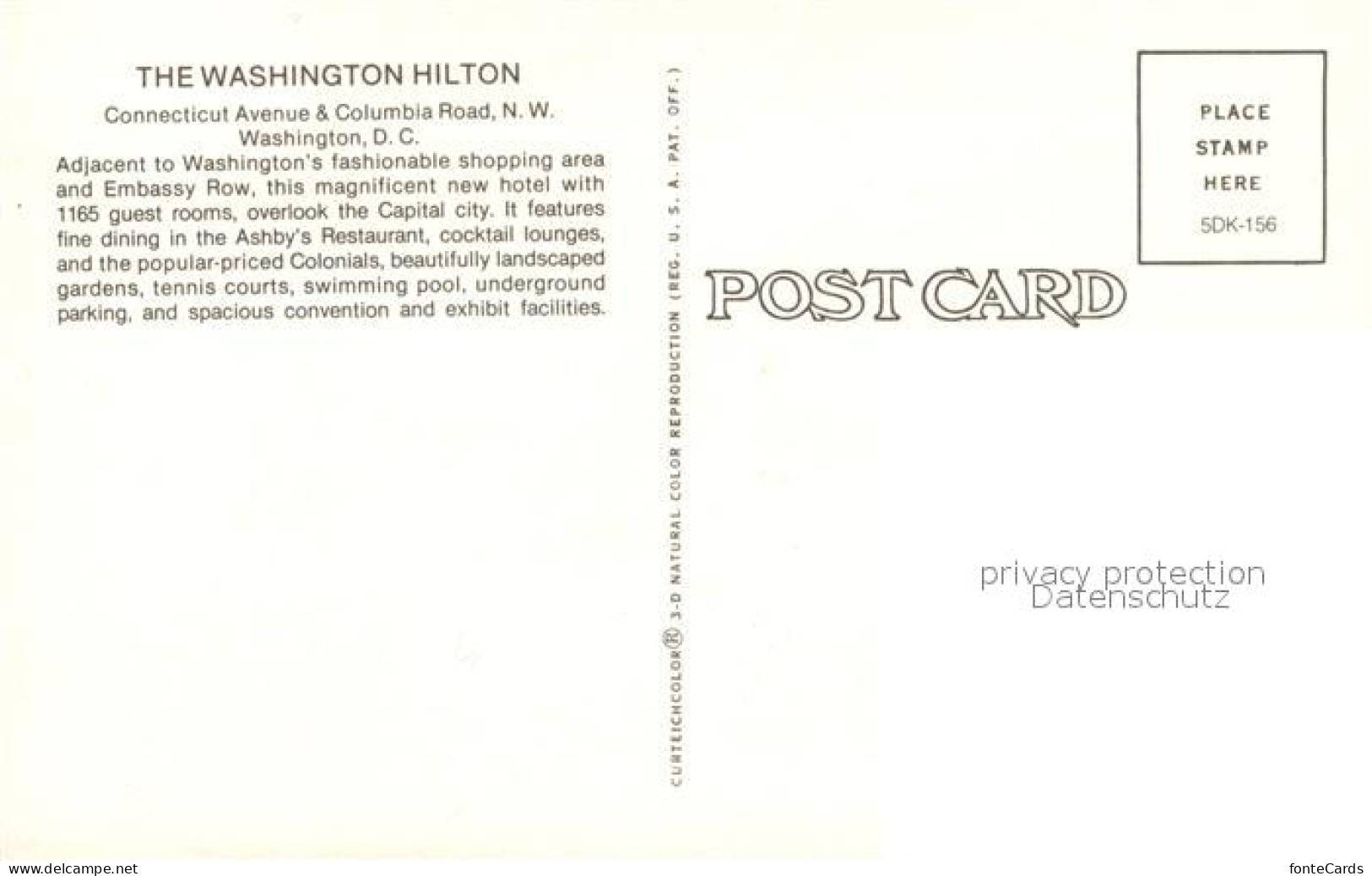 73335385 Washington DC Hilton Hotel Illustration Kuenstlerkarte  - Washington DC