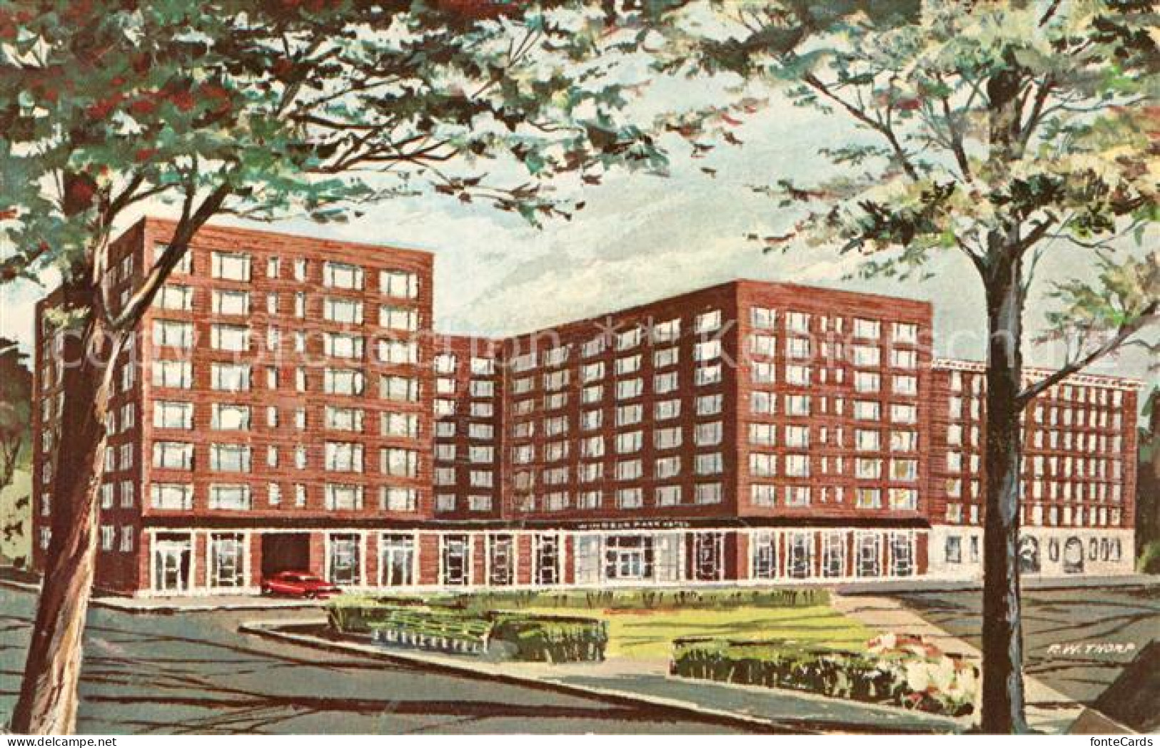 73335381 Washington DC Windsor Park Hotel Illustration Kuenstlerkarte  - Washington DC