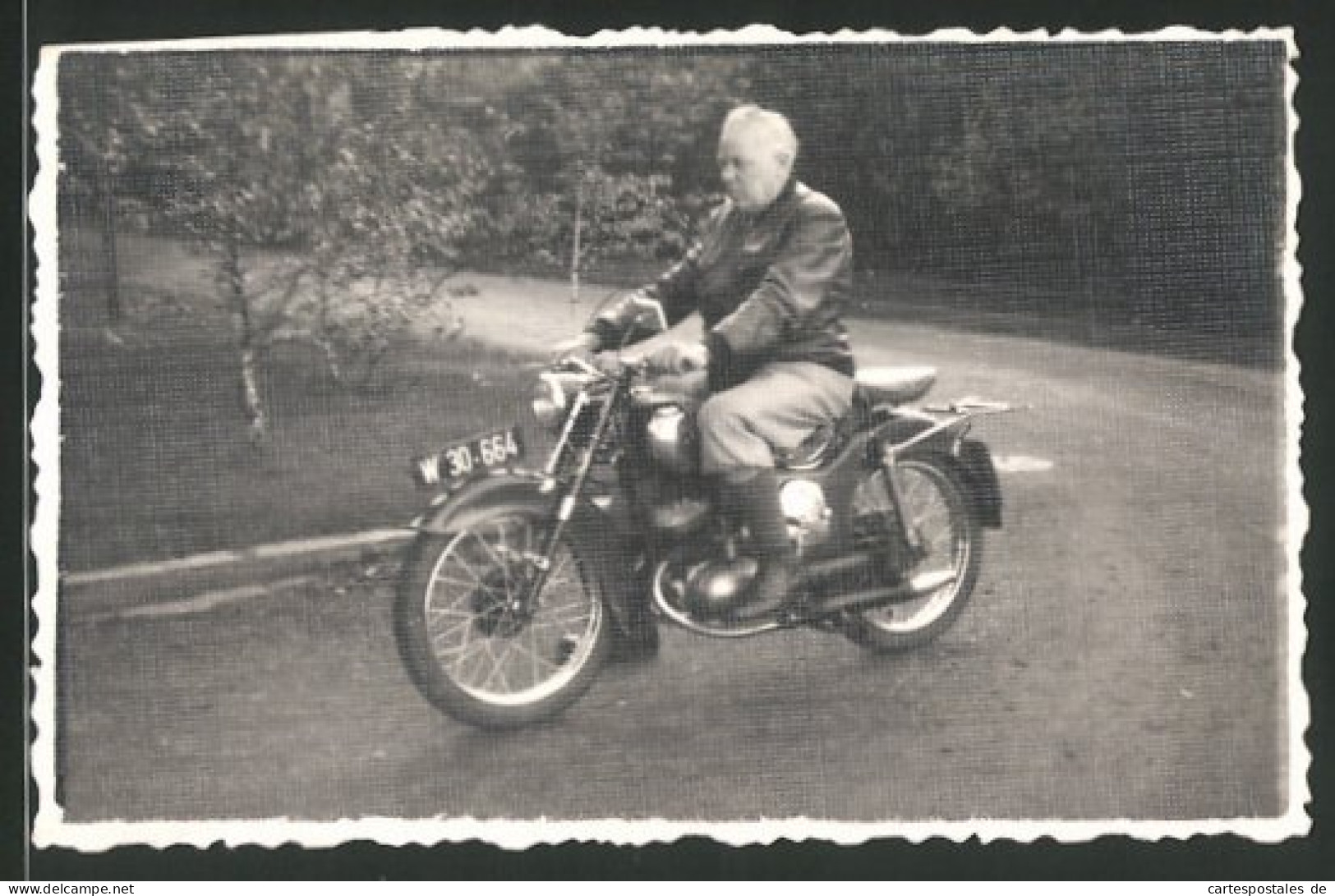 Fotografie Motorrad, Fahrer Auf Krad Bei Brunn 1955  - Auto's