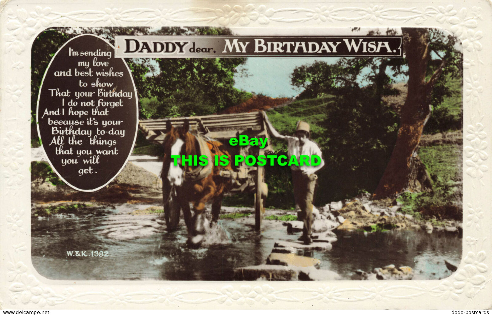 R601637 Daddy Dear My Birthday Wish. Im Sending My Love And Best Wishes To Show. - Wereld