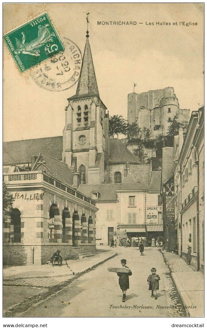 41 MONTRICHARD. Halles Et Eglise 1910. Epicerie Félix-Potin - Montrichard