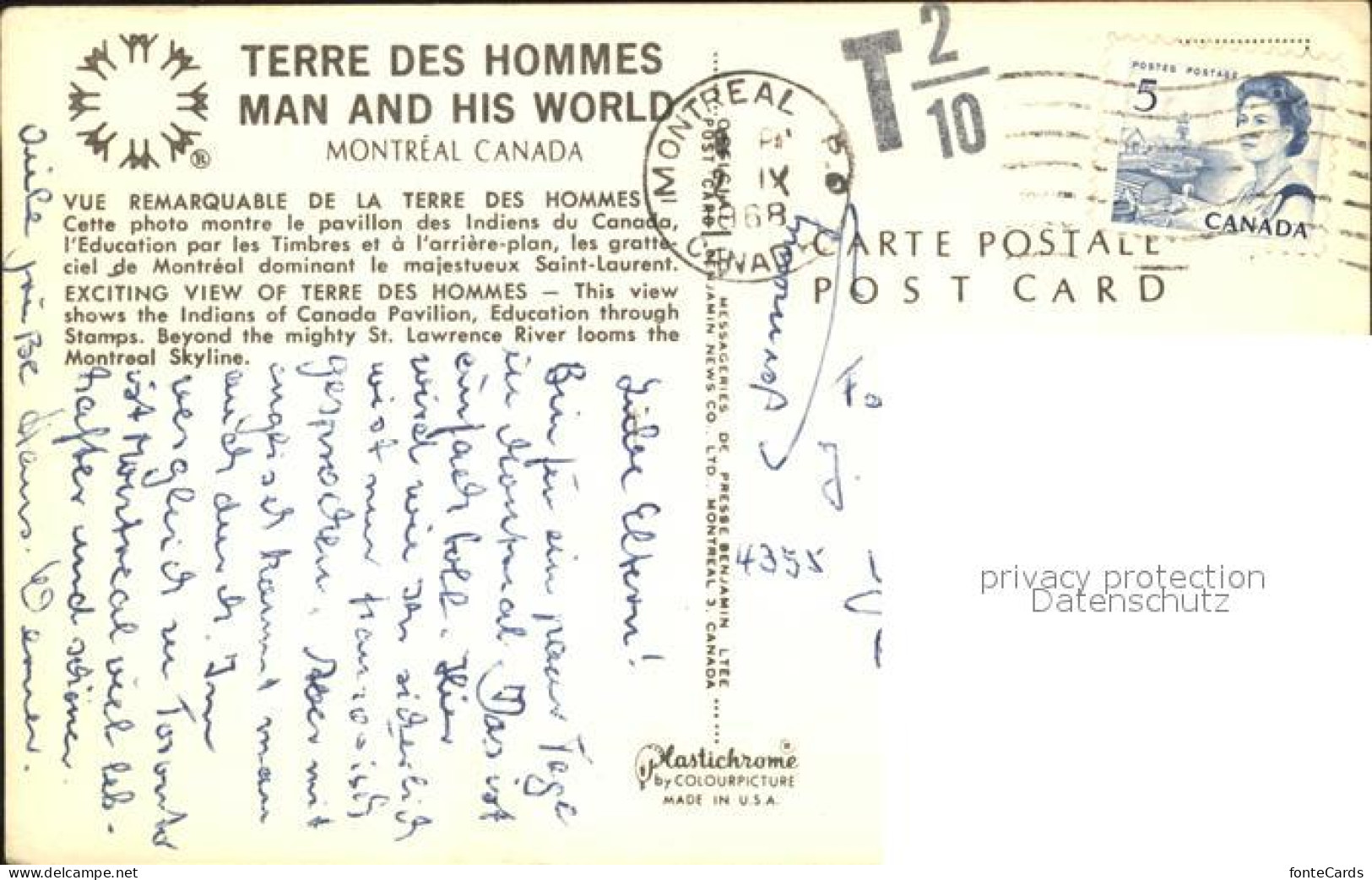71969223 Montreal Quebec Terre Des Hommes Man His World Montreal - Non Classificati