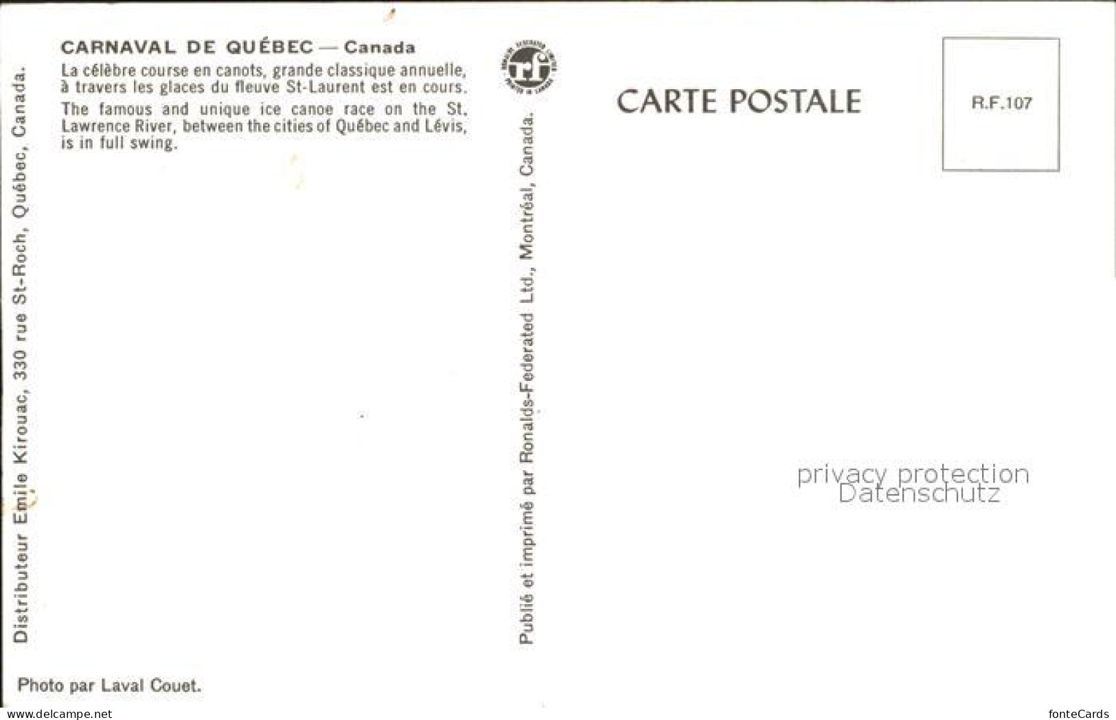 71940920 Quebec Carnaval Canue Race On St Lawrence River Quebec - Unclassified