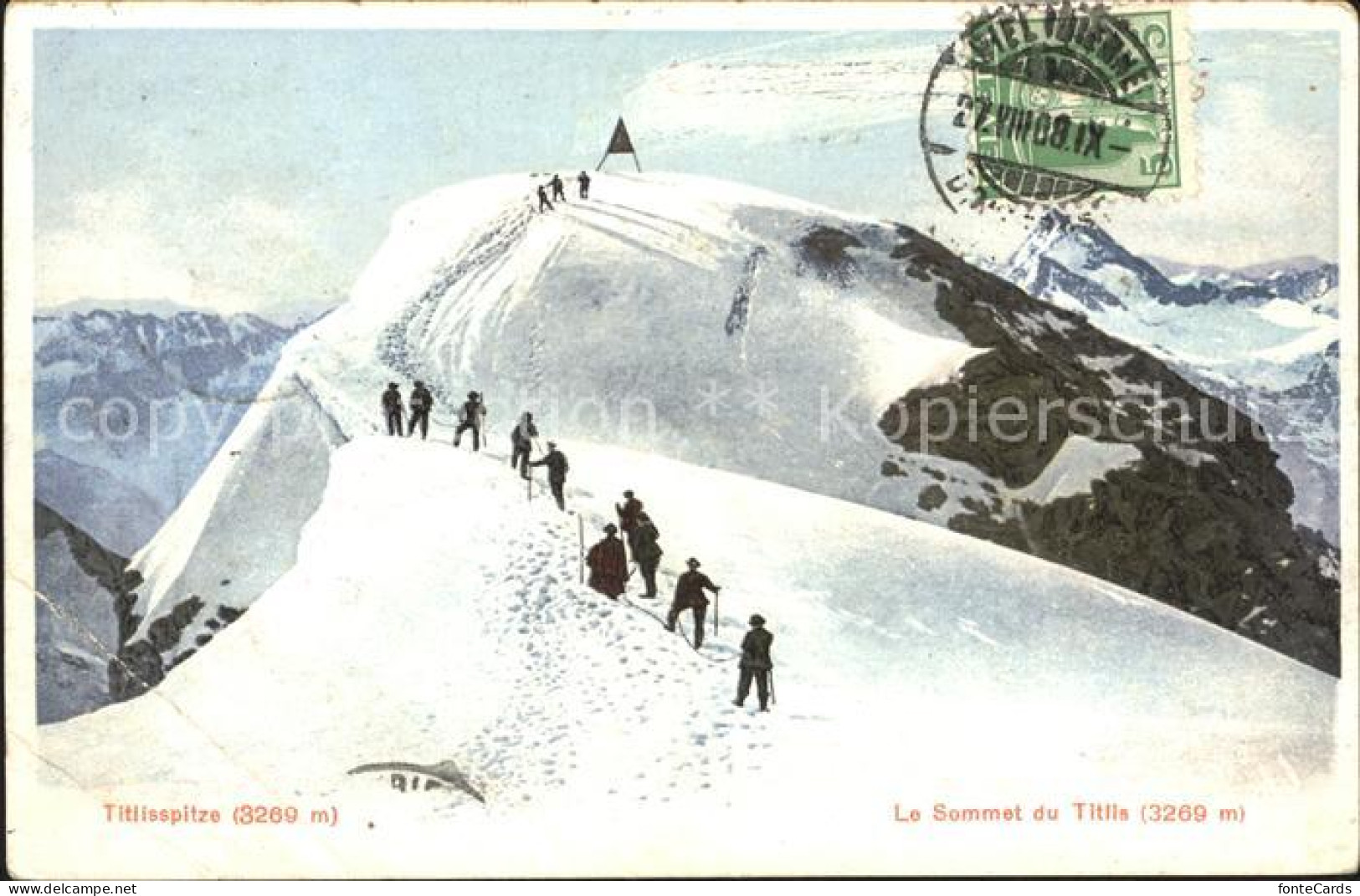 12043575 Engelberg OW Titlisspitze Bergsteiger Gebirgspanorama Urner Alpen Engel - Autres & Non Classés