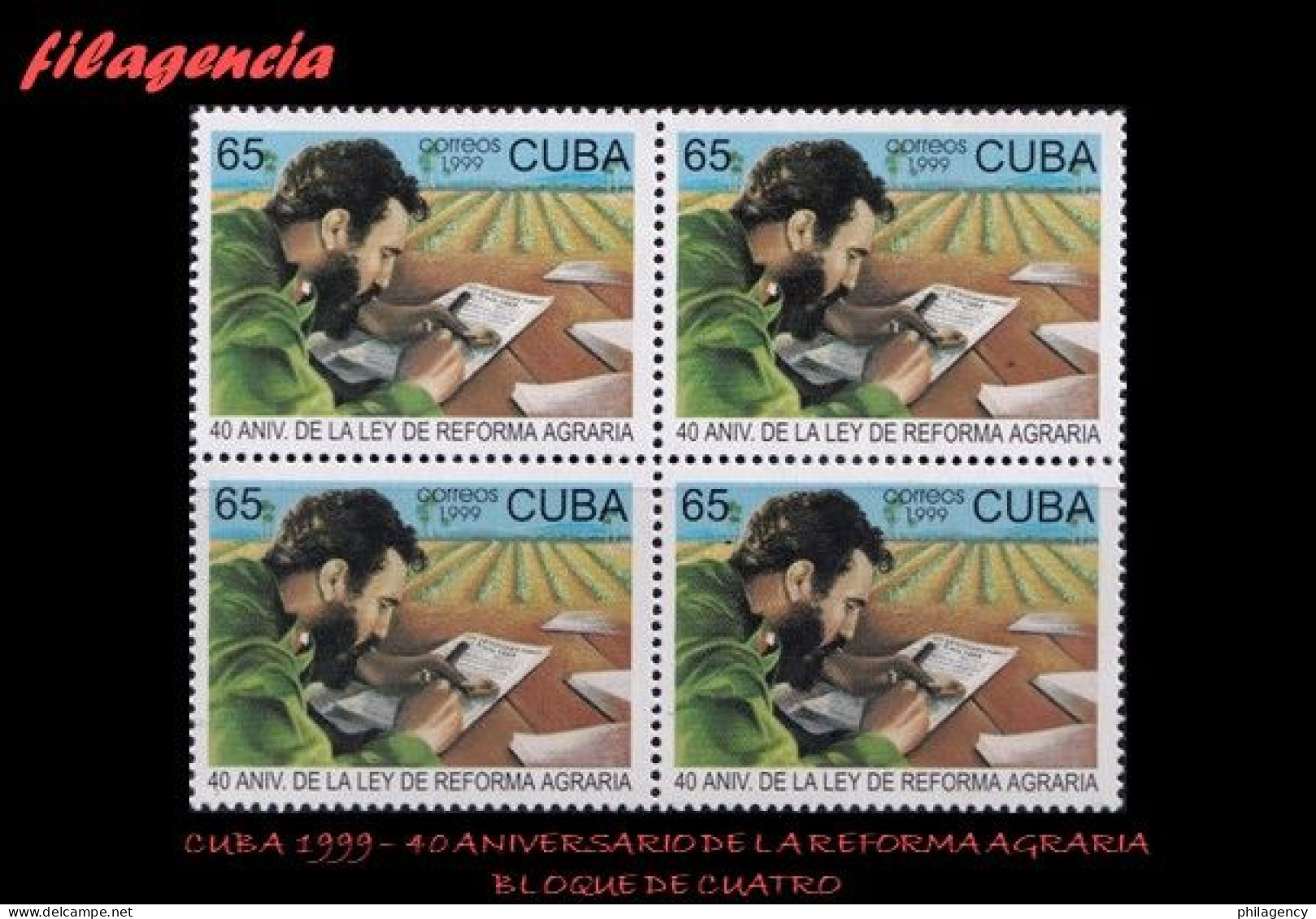 CUBA. BLOQUES DE CUATRO. 1999-14 40 ANIVERSARIO DE LA LEY DE REFORMA AGRARIA - Nuevos