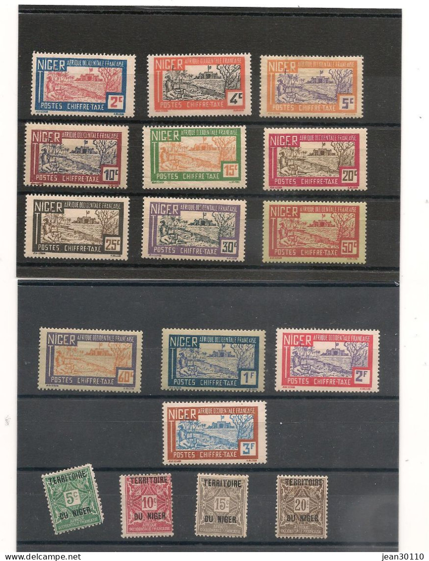 NIGER 1921/27 TAXE N° 1/4-9/21 Cote : 21,00 € - Unused Stamps