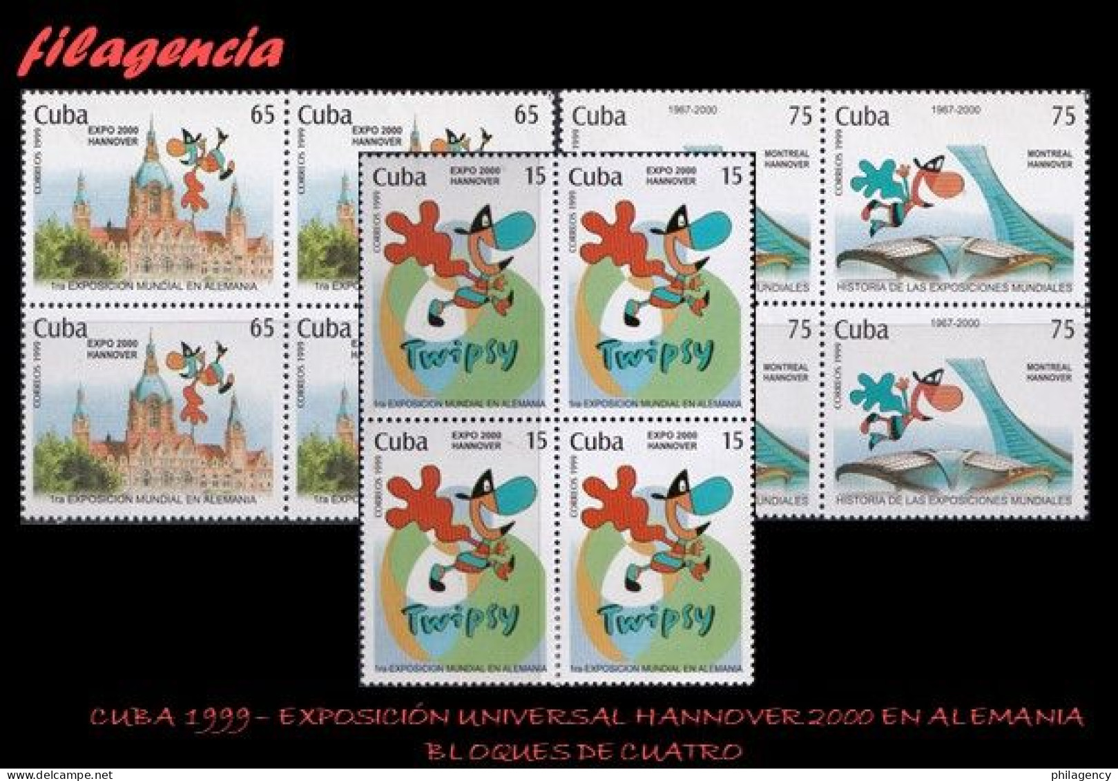 CUBA. BLOQUES DE CUATRO. 1999-22 EXPOSICIÓN UNIVERSAL HANNOVER 2000. SEGUNDA SERIE - Unused Stamps