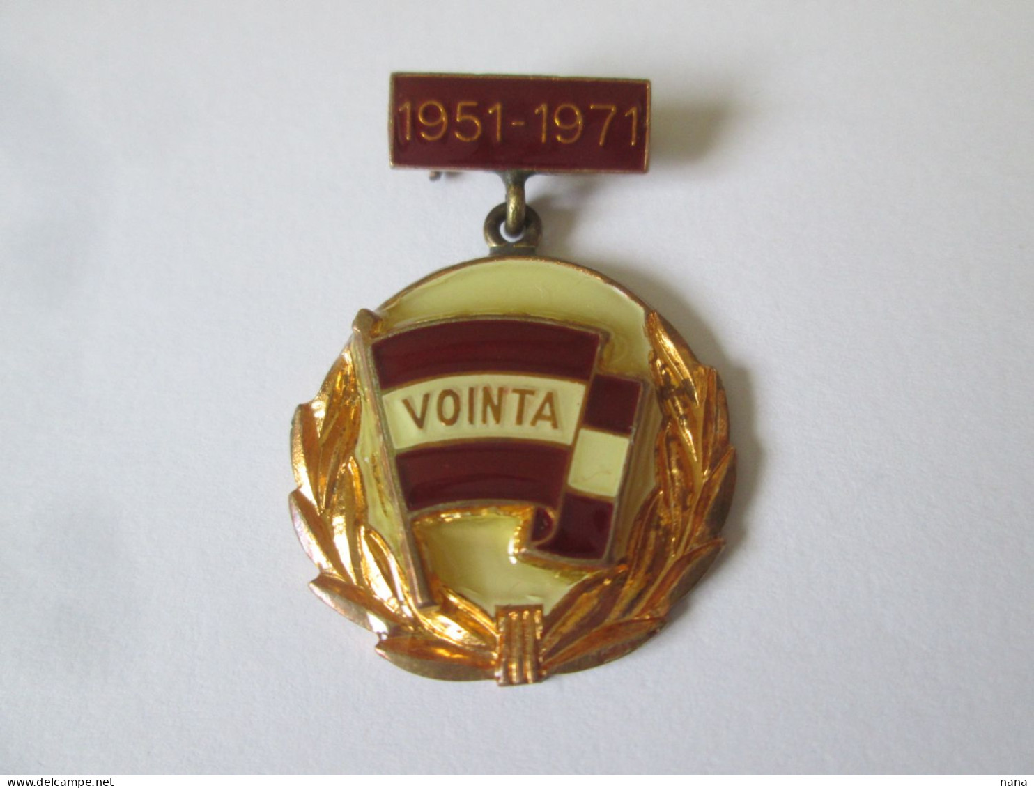 Insigne Roumanie:Le Club Sportif Vointa Bucarest 20 Ans 1971/Romanian Badge:Vointa Bucharest Sports Club 20 Years 1971 - Vereinswesen