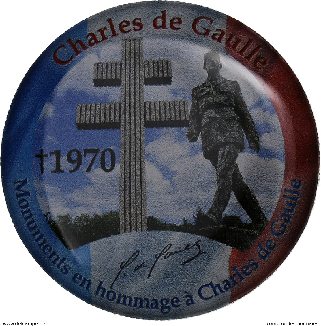 France, Jeton, Charles De Gaulle, Monuments En Hommage, Nickel, TTB - Andere & Zonder Classificatie