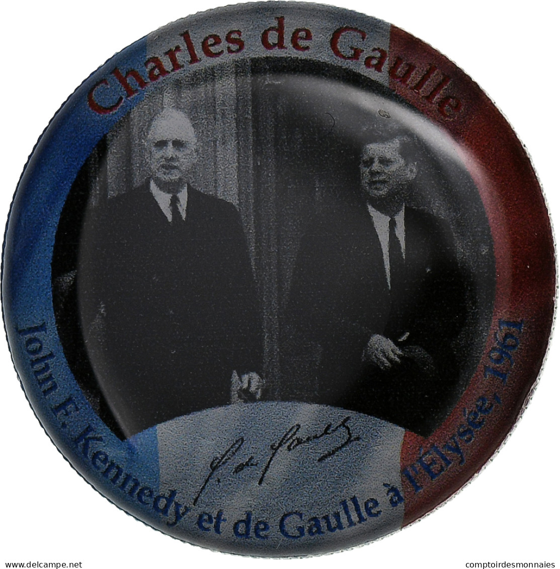 France, Jeton, Charles De Gaulle, J.F. Kennedy & De Gaulle à L'Élysée - Sonstige & Ohne Zuordnung