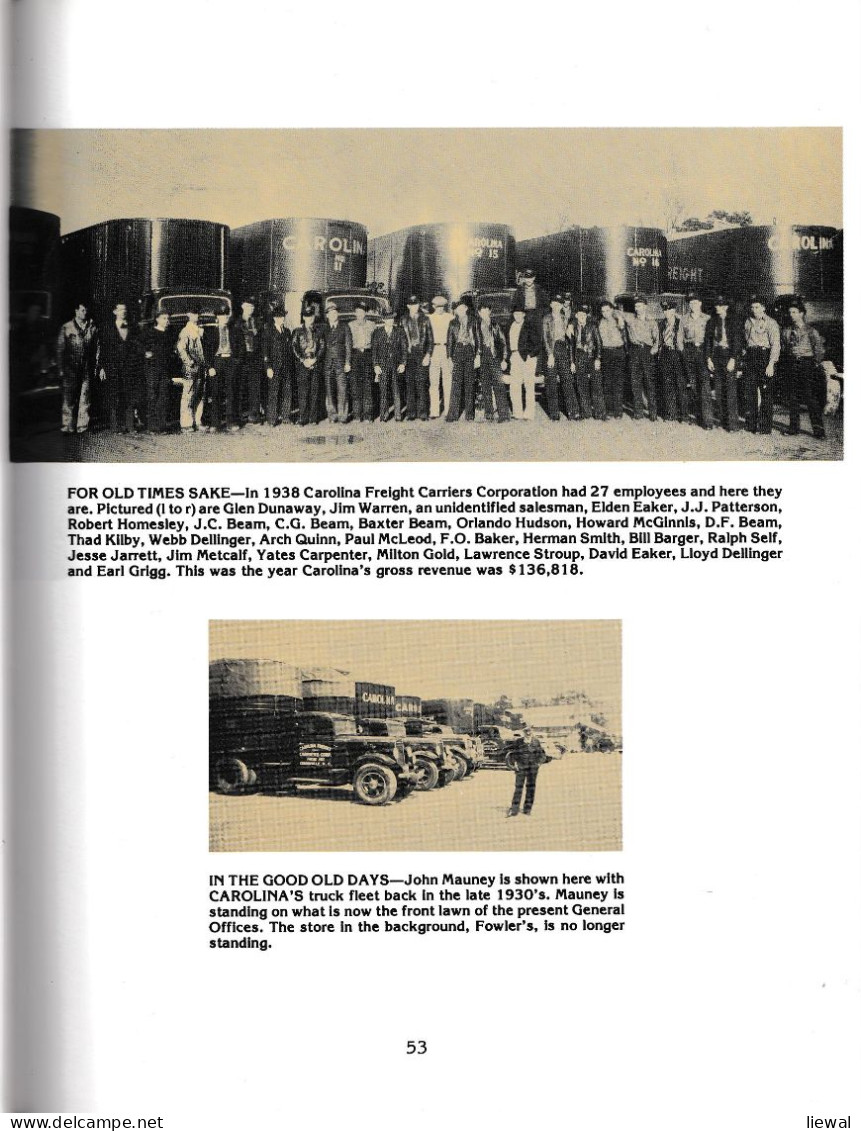 Carolina Freight Corporation. History 1932-1985. Cherryville North Carolina. - USA