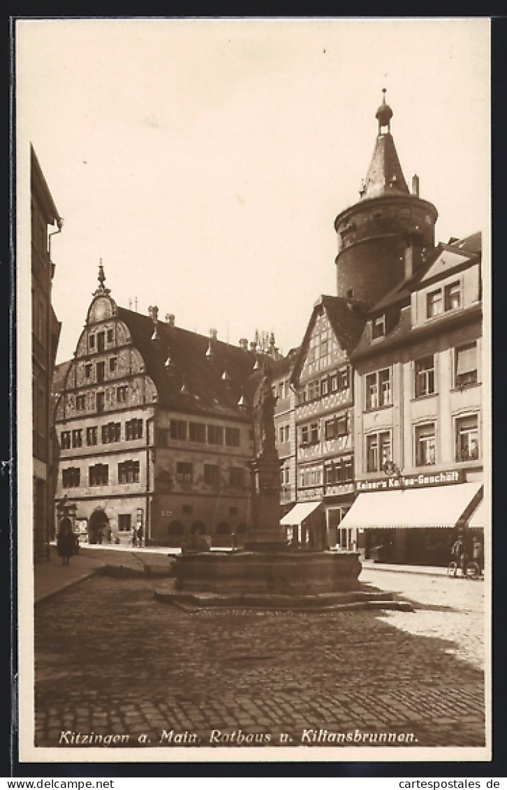 AK Kitzingen A. Main, Rathaus Und Kiliansbrunnen  - Kitzingen