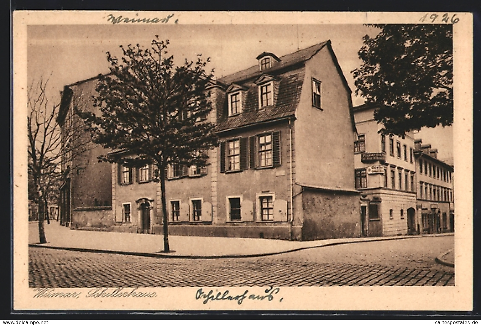 AK Weimar / Thür., Strassenpartie Am Schillerhaus  - Weimar