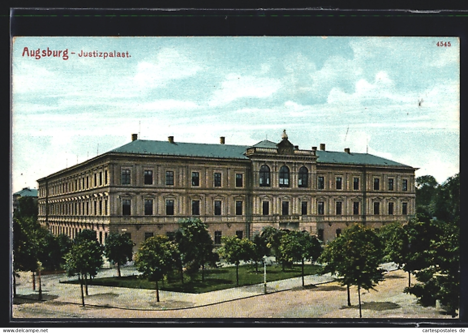 AK Augsburg, Strassenpartie Am Justizpalast  - Augsburg