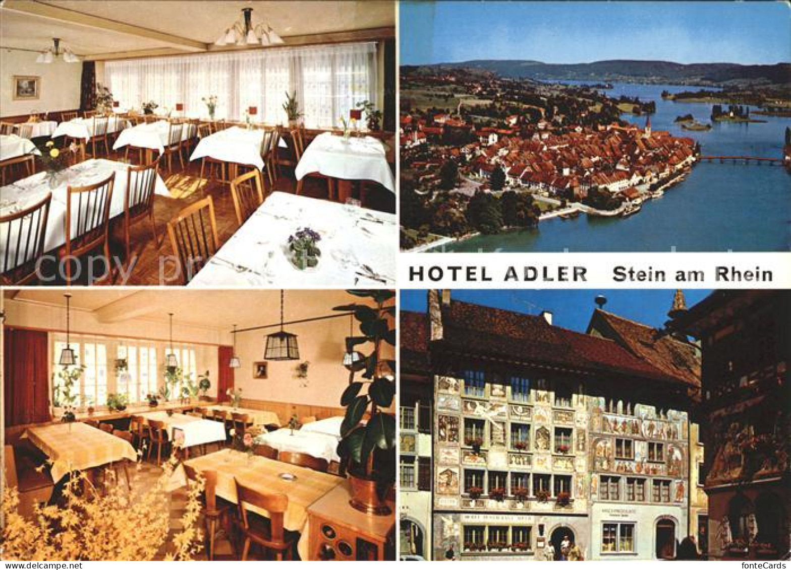 12001265 Stein Rhein Fliegeraufnahme Hotel Adler Gastraeume Stein Am Rhein - Andere & Zonder Classificatie