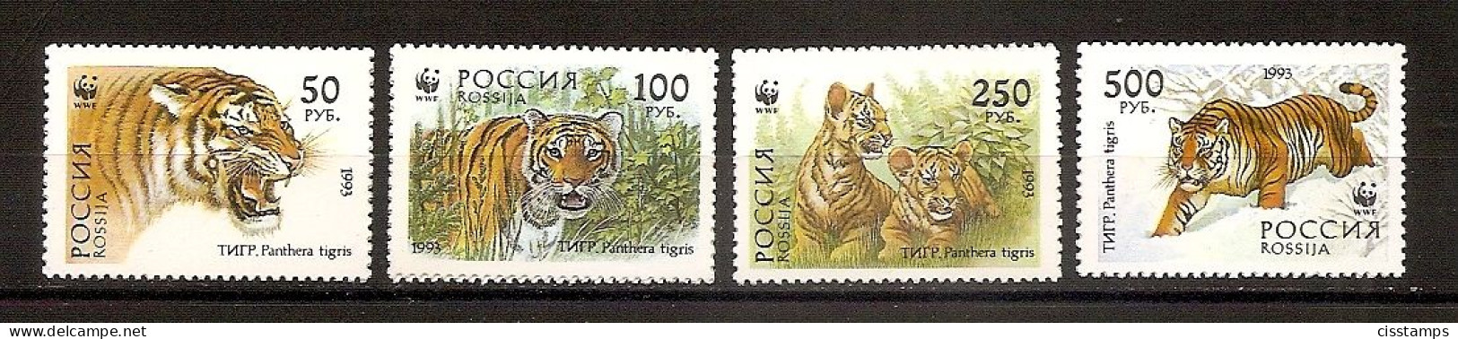 RUSSIA 1993●WWF Tigers●Animals●●Tiere●Mi343-46 - Unused Stamps