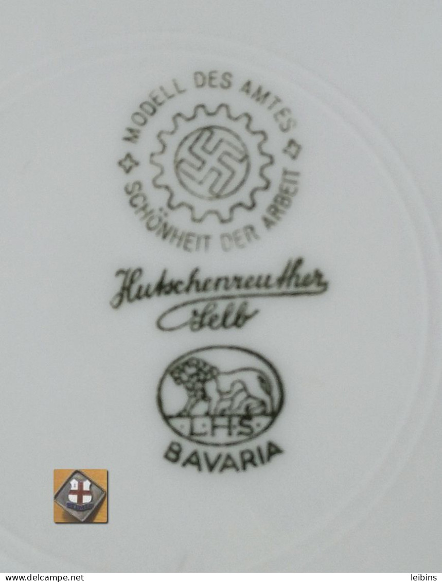 DAF Deep Plate With Swastika (Hutschenreuther Selb LHS Bavaria) - 1939-45