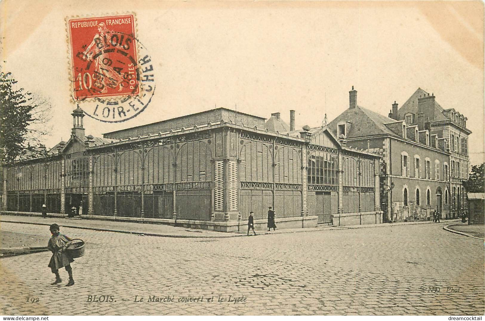 41 BLOIS. Le Marché Couvert Et Le Lycée 1908 Carte Devenue Actuellement Assez Rare... - Blois