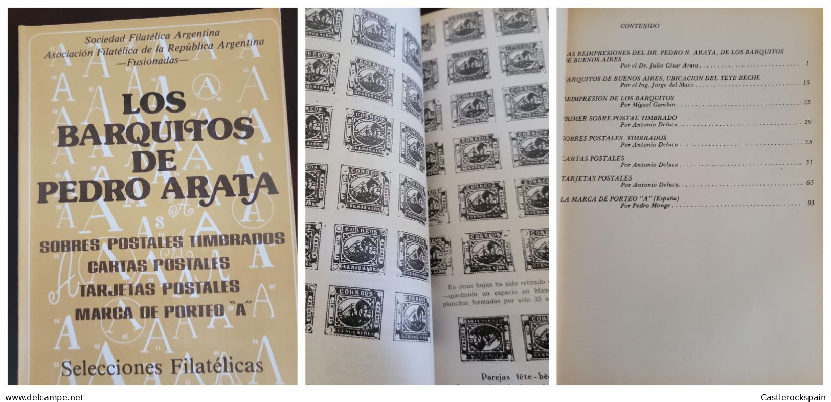 O) ARGENTINA, CATALOGUE,  LOS BARQUITOS DE PEDRO ARATA - PEDRO ARATA'S BOATS, SOCIEDAD FILATELICA ARGENTINA, SPANISH VER - Non Classés